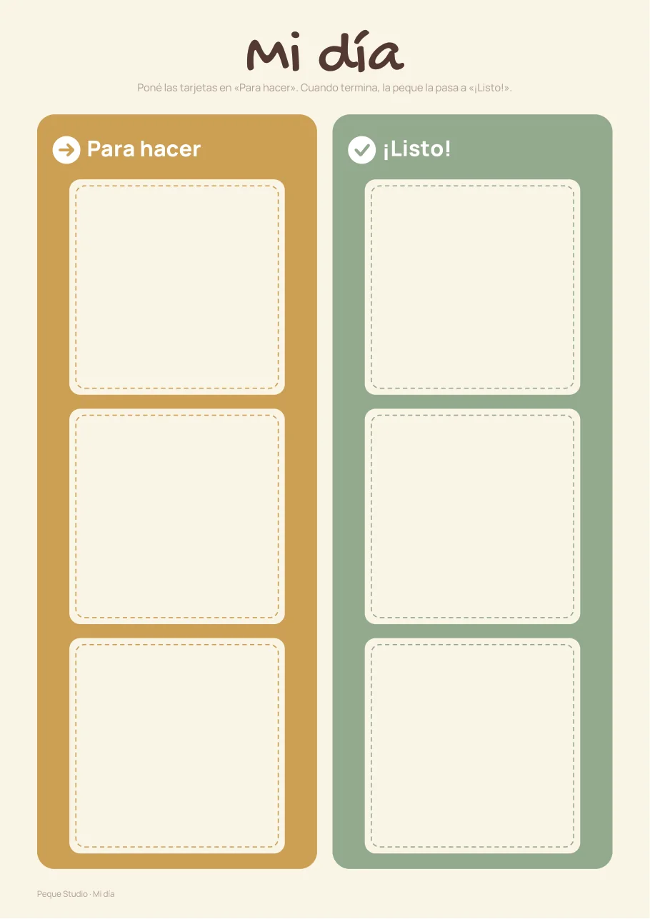 Tablero con columnas Para hacer y Listo